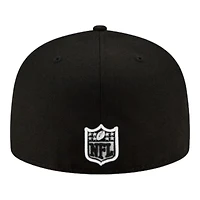 Los Angeles Rams Black White Basic New Era 59Fifty Fitted