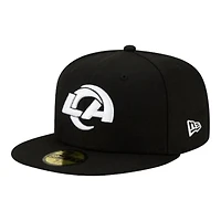 Los Angeles Rams Black White Basic New Era 59Fifty Fitted