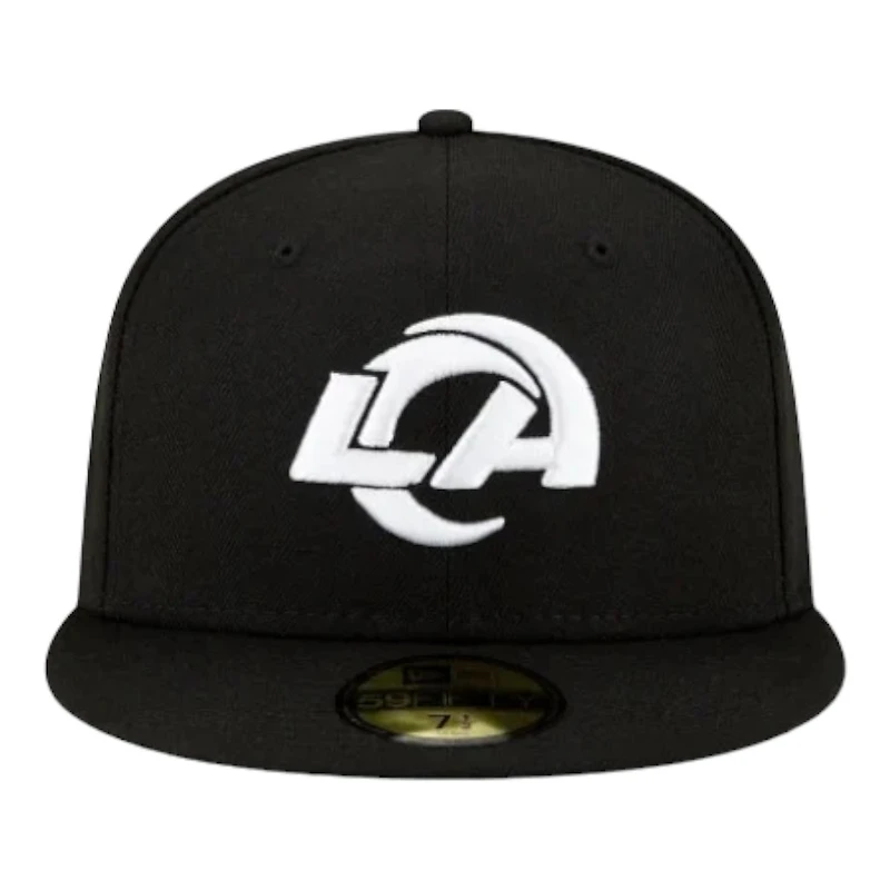 Los Angeles Rams Black White Basic New Era 59Fifty Fitted