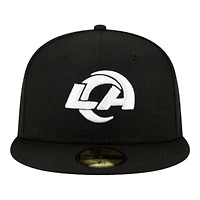 Los Angeles Rams Black White Basic New Era 59Fifty Fitted