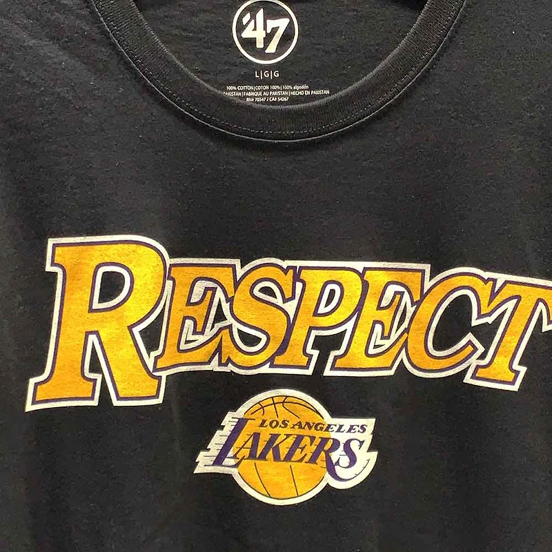 Los Angeles Lakers Black 47 Brand Respect T-Shirt