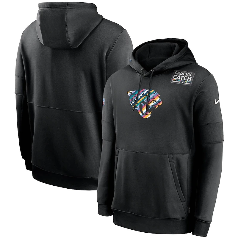 Jacksonville Jaguars Nike Black 2020 Crucial Catch Sideline Performance Pullover Hoodie