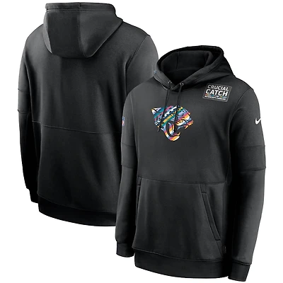 Jacksonville Jaguars Nike Black 2020 Crucial Catch Sideline Performance Pullover Hoodie