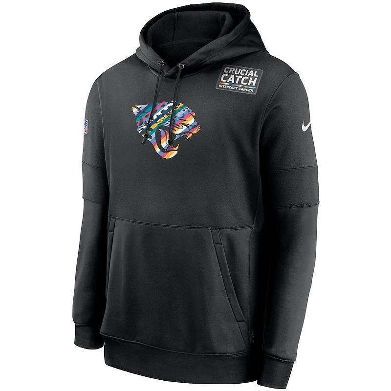 Jacksonville Jaguars Nike Black 2020 Crucial Catch Sideline Performance Pullover Hoodie