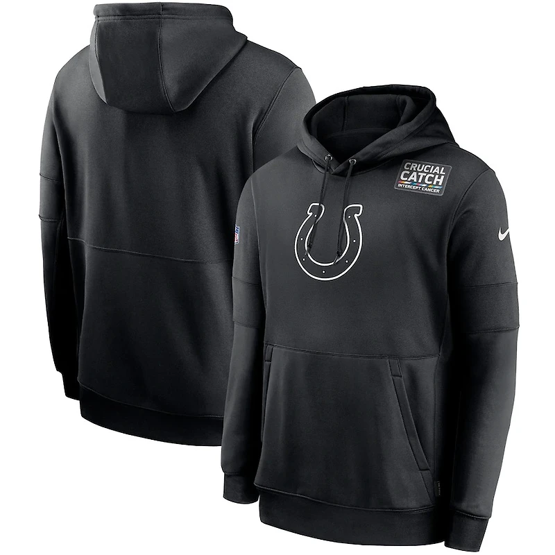 Indianapolis Colts Nike Black 2020 Crucial Catch Sideline Performance Pullover Hoodie