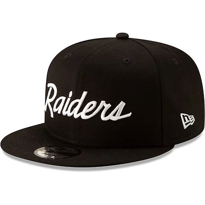Las Vegas Raiders New Era Black Throwback 9FIFTY Adjustable Snapback Hat