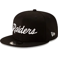 Las Vegas Raiders New Era Black Throwback 9FIFTY Adjustable Snapback Hat