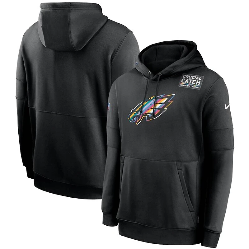 Philadelphia Eagles Nike Black 2020 Crucial Catch Sideline Performance Pullover Hoodie