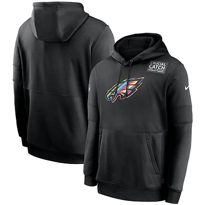 Philadelphia Eagles Nike Black 2020 Crucial Catch Sideline Performance Pullover Hoodie