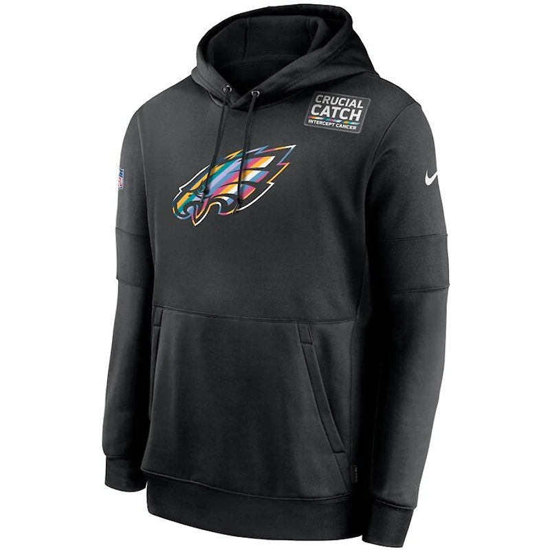 Philadelphia Eagles Nike Black 2020 Crucial Catch Sideline Performance Pullover Hoodie