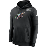 Philadelphia Eagles Nike Black 2020 Crucial Catch Sideline Performance Pullover Hoodie