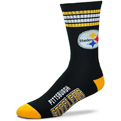 Pittburgh Steelers NFL 4 Stripe Deuce Crew Socks