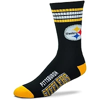 Pittburgh Steelers NFL 4 Stripe Deuce Crew Socks