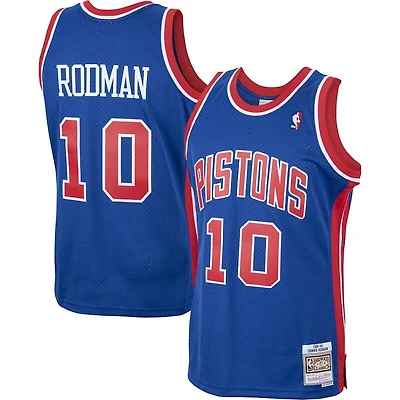 Detroit Pistons Dennis Rodman Mitchell & Ness 1988-89 Hardwood Classics Swingman Royal Blue Jersey