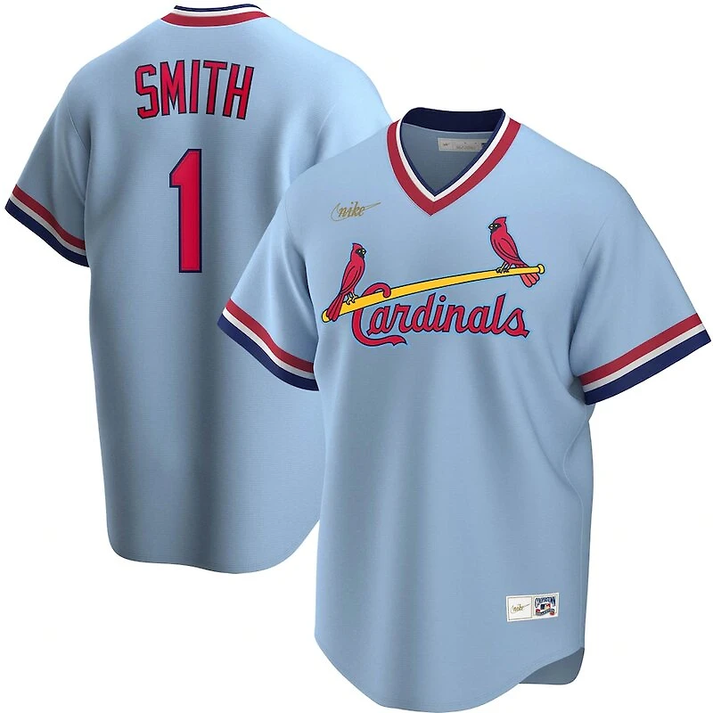 St. Louis Cardinals Ozzie Smith Nike Road Cooperstown Collection Player Light Blue Jersey