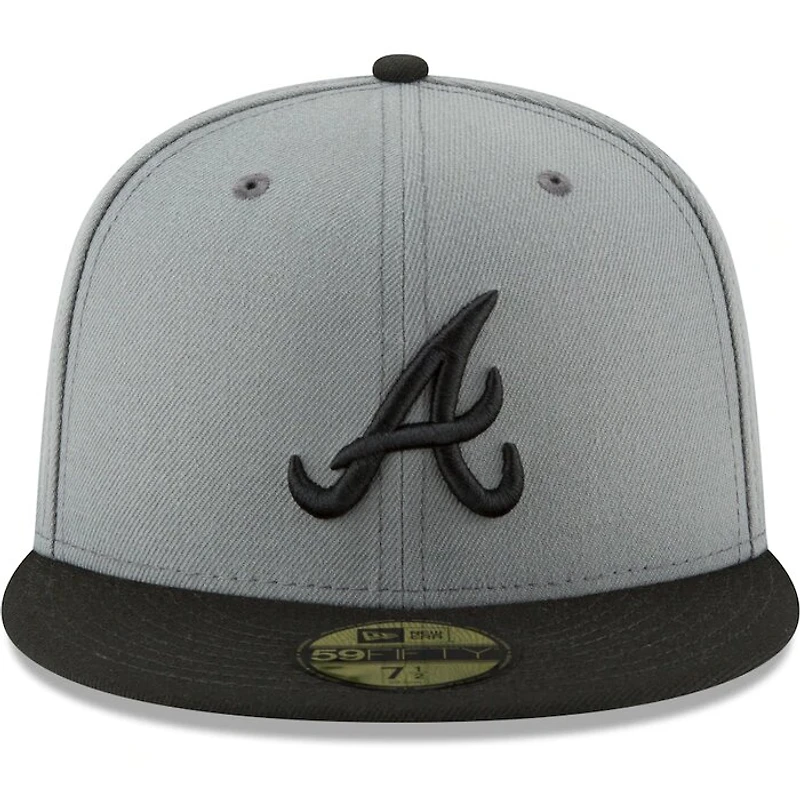 Atlanta Braves New Era Two-Tone Gray Black 59FIFTY Fitted Hat