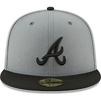 Atlanta Braves New Era Two-Tone Gray Black 59FIFTY Fitted Hat