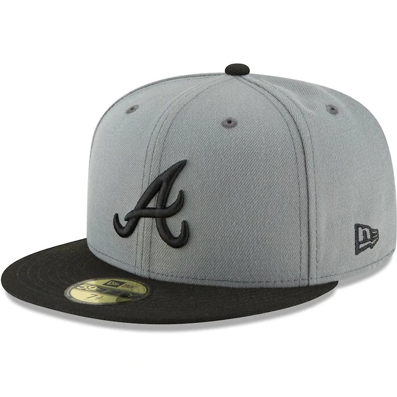 Atlanta Braves New Era Two-Tone Gray Black 59FIFTY Fitted Hat