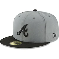 Atlanta Braves New Era Two-Tone Gray Black 59FIFTY Fitted Hat