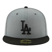Los Angeles Dodgers New Era Two Tone Gray Black 59FIFTY Fitted Hat