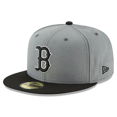 Boston Red Sox New Era Two Tone Gray Black 59FIFTY Fitted Hat