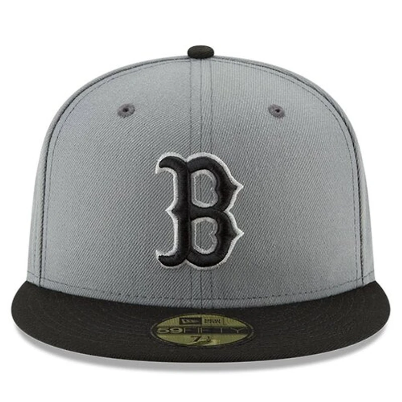 Boston Red Sox New Era Two Tone Gray Black 59FIFTY Fitted Hat