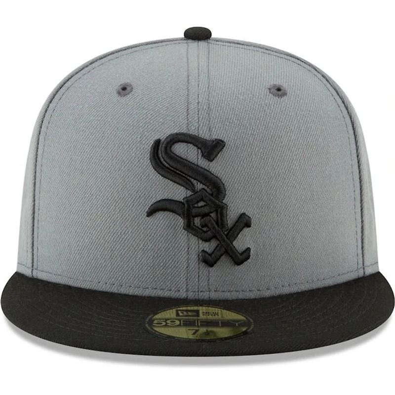 Chicago White Sox New Era Two Tone Gray Black 59FIFTY Fitted Hat