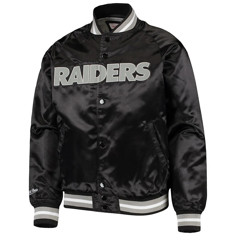 Las Vegas Raiders Mitchell & Ness Lightweight Black Satin Jacket
