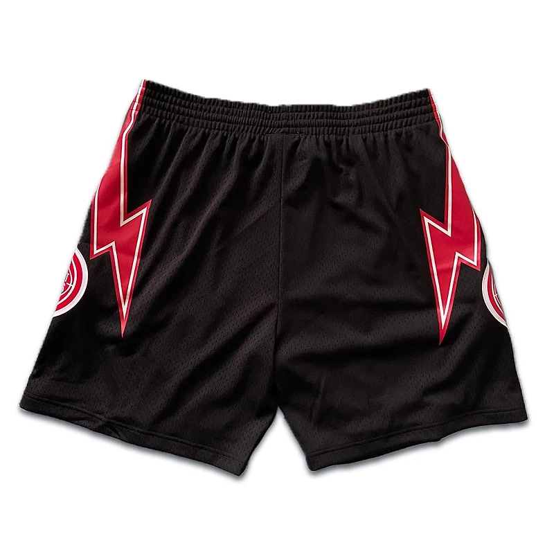 Detroit Pistons Mitchell & Ness Hardwood Classics Custom Black Swingman Shorts