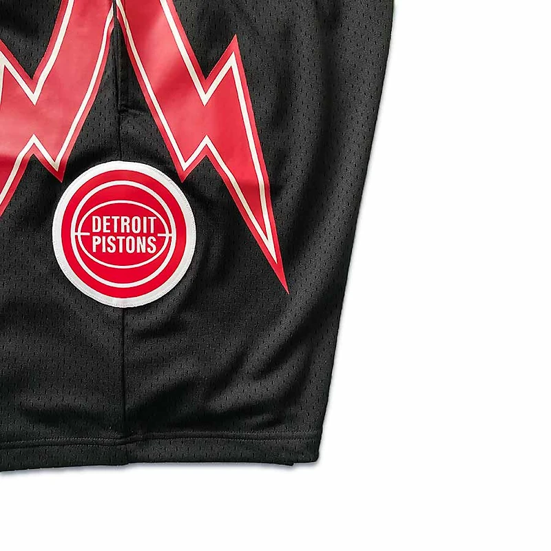 Detroit Pistons Mitchell & Ness Hardwood Classics Custom Black Swingman Shorts