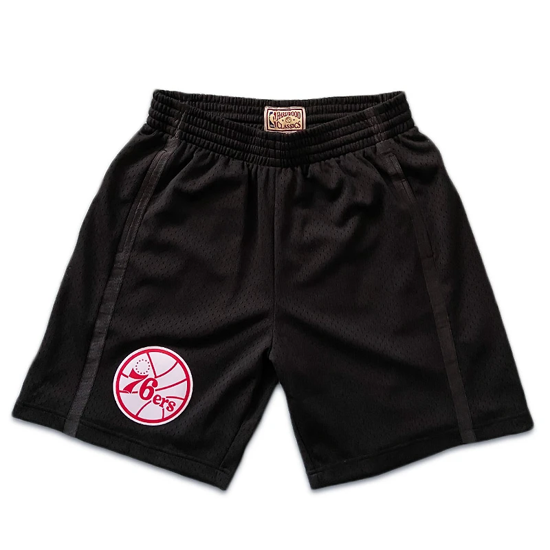 Philadelpia 76ers Mitchell & Ness Hardwood Classics Custom Black Swingman Shorts