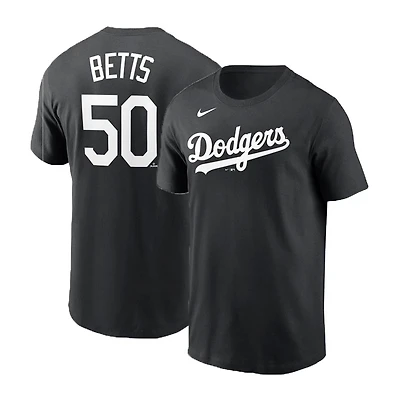 Los Angeles Dodgers Mookie Betts Name and Number Black Player T-Shirt