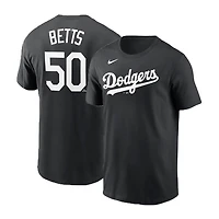 Los Angeles Dodgers Mookie Betts Name and Number Black Player T-Shirt