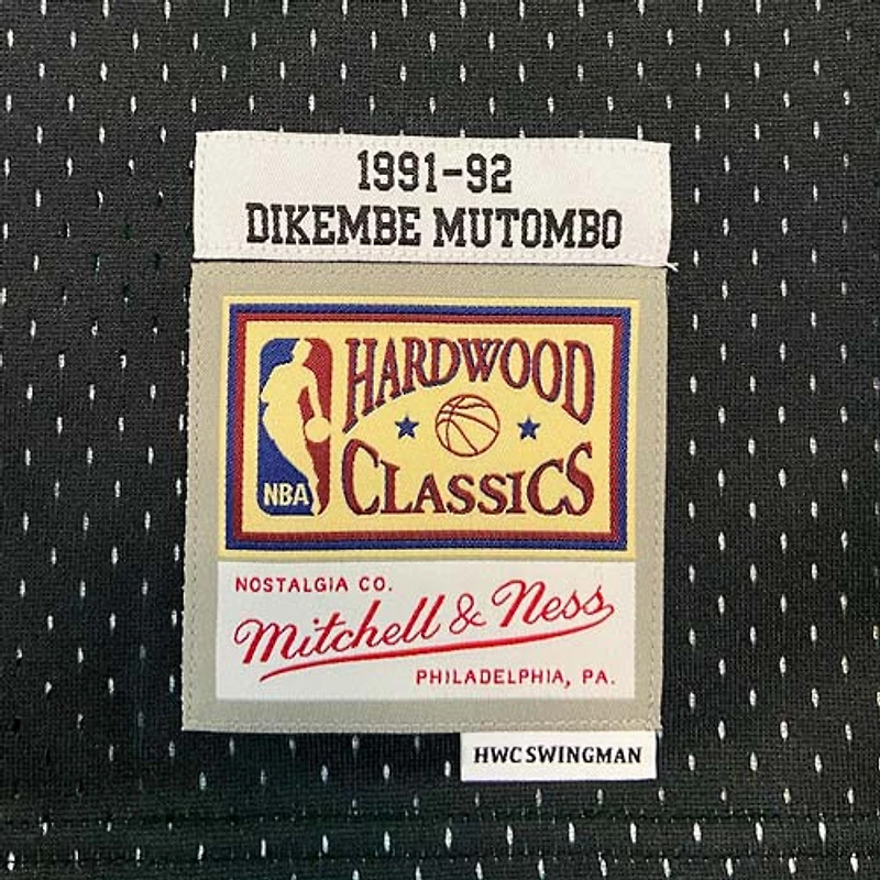 Denver Nuggets Dikembe Mutombo Mitchell & Ness 1991-92 Hardwood Classics Black Swingman Jersey