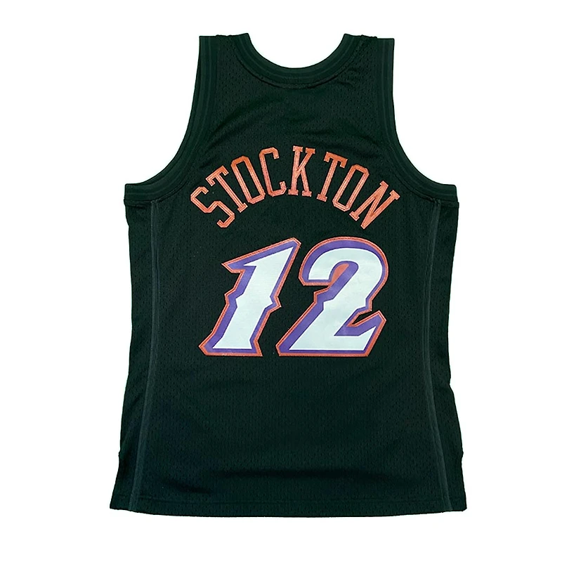 Utah Jazz John Stockton Mitchell & Ness 1998-99 Hardwood Classics Black Swingman Jersey
