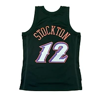 Utah Jazz John Stockton Mitchell & Ness 1998-99 Hardwood Classics Black Swingman Jersey