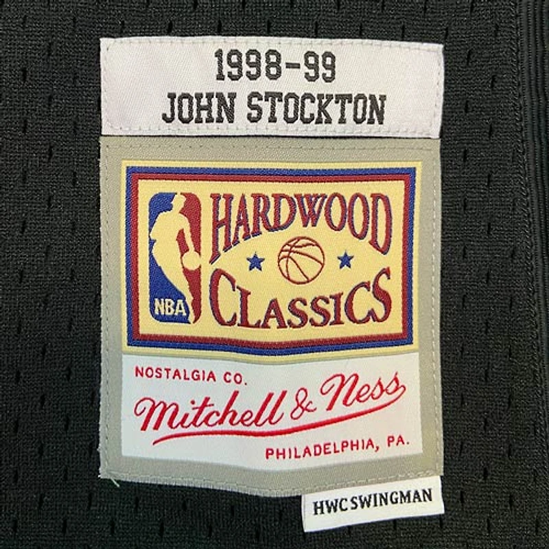 Utah Jazz John Stockton Mitchell & Ness 1998-99 Hardwood Classics Black Swingman Jersey