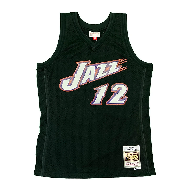Utah Jazz John Stockton Mitchell & Ness 1998-99 Hardwood Classics Black Swingman Jersey