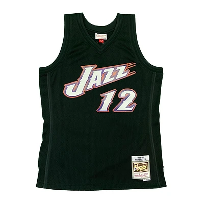 Utah Jazz John Stockton Mitchell & Ness 1998-99 Hardwood Classics Black Swingman Jersey