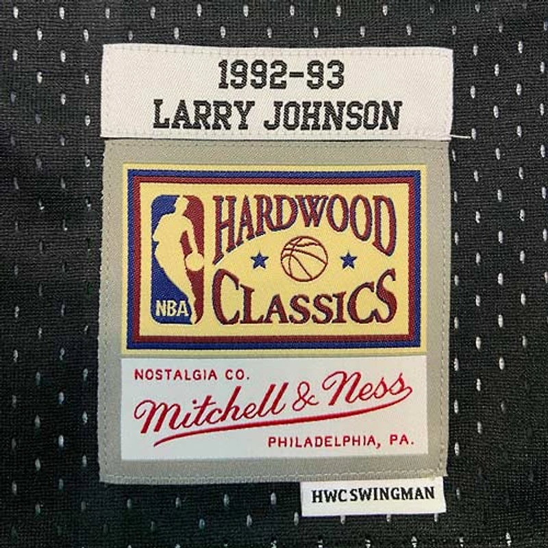 Charlotte Hornets Larry Johnson Mitchell & Ness 1992-93 Hardwood Classics Black Swingman Jersey