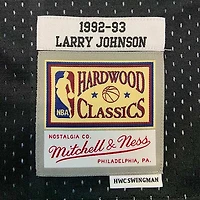 Charlotte Hornets Larry Johnson Mitchell & Ness 1992-93 Hardwood Classics Black Swingman Jersey