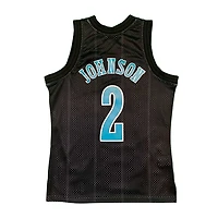 Charlotte Hornets Larry Johnson Mitchell & Ness 1992-93 Hardwood Classics Black Swingman Jersey