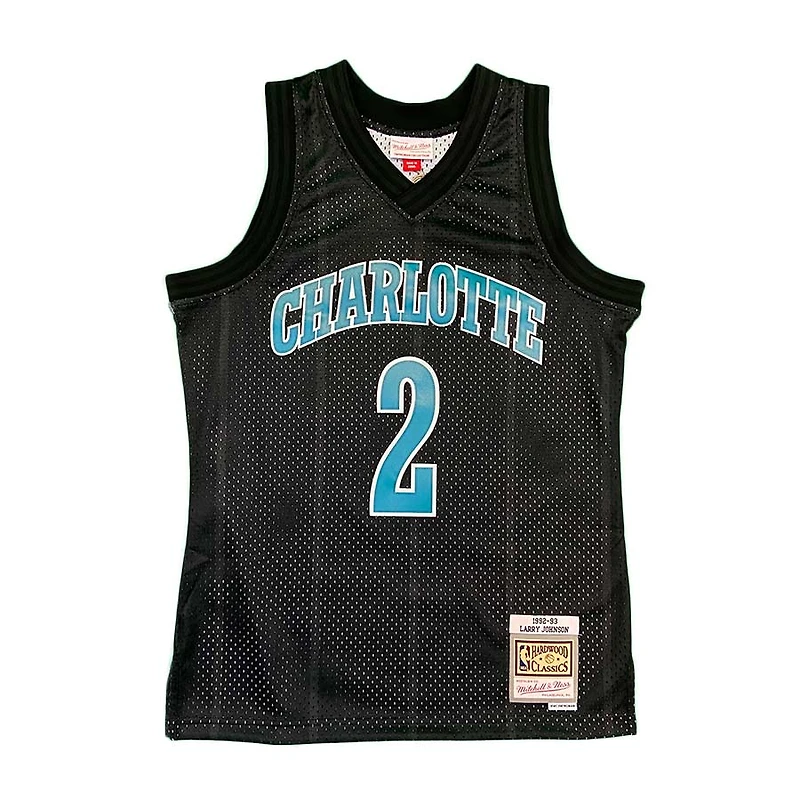 Charlotte Hornets Larry Johnson Mitchell & Ness 1992-93 Hardwood Classics Black Swingman Jersey