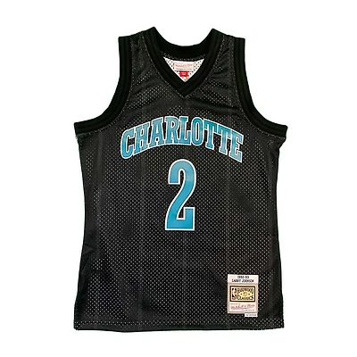 Charlotte Hornets Larry Johnson Mitchell & Ness 1992-93 Hardwood Classics Black Swingman Jersey