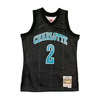 Charlotte Hornets Larry Johnson Mitchell & Ness 1992-93 Hardwood Classics Black Swingman Jersey