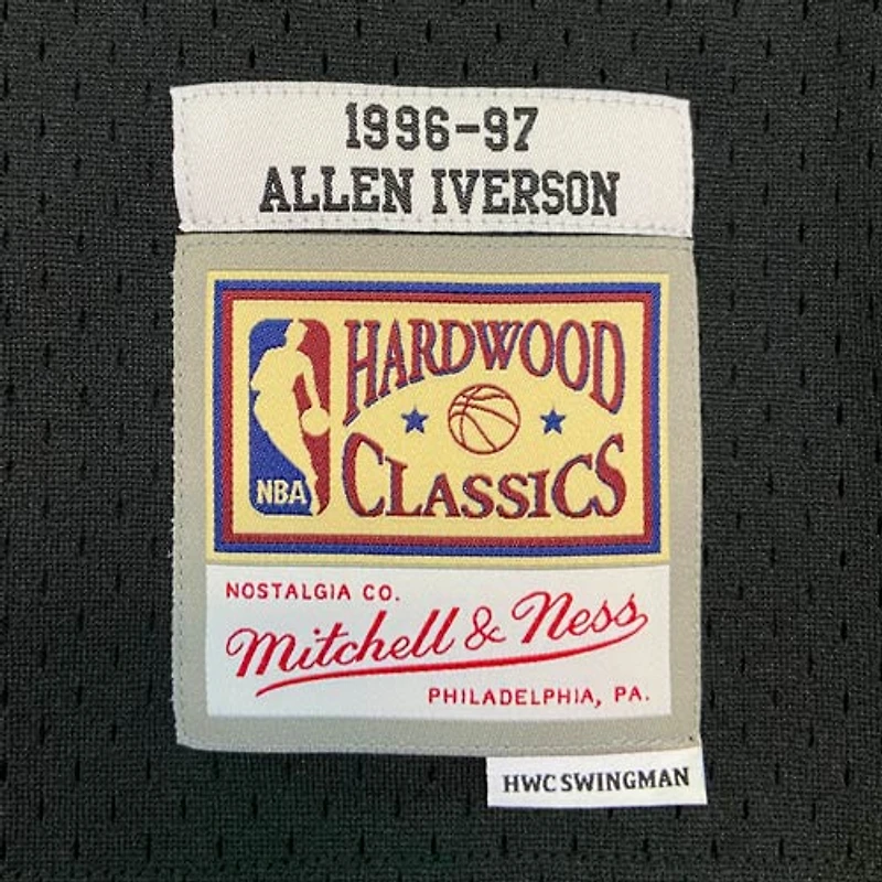 Philadelphia 76ers Allen Iverson Mitchell & Ness 1996-97 Hardwood Classics Black Swingman Jersey