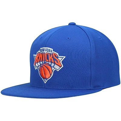 New York Knicks Mitchell & Ness Blue Team Ground Snapback Hat