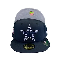 Dallas Cowboys Black Superbowl Side Patch Gray UV 59FIFTY Fitted Hat
