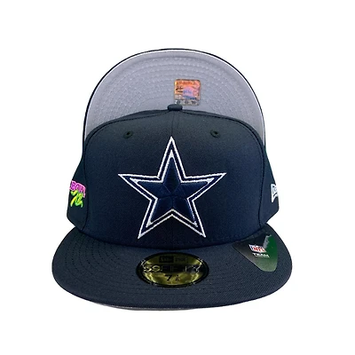 Dallas Cowboys Navy Superbowl 12 Side Patch Gray UV 59FIFTY Fitted Hat