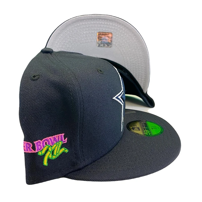 Dallas Cowboys Navy Superbowl 12 Side Patch Gray UV 59FIFTY Fitted Hat